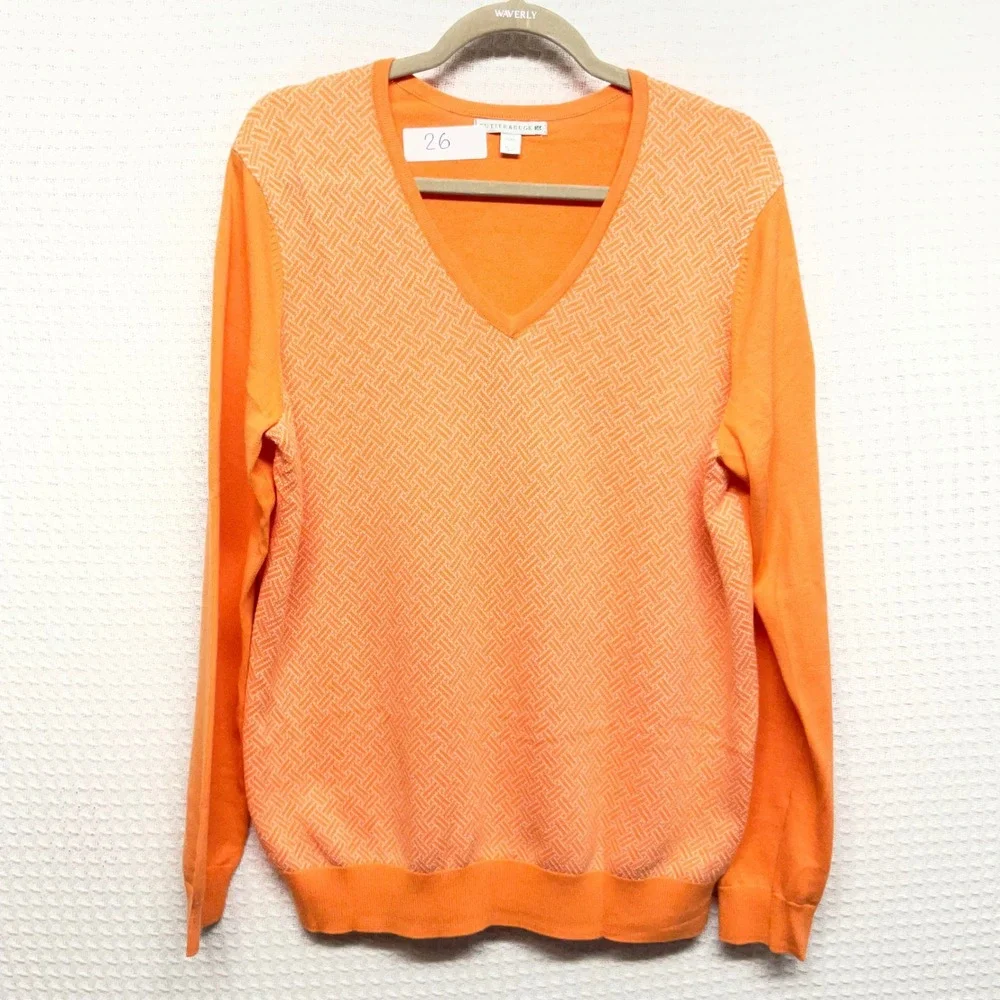 Cutter & Buck Mens Orange V-Neck Sweater 2008 US Womens Open‎ Interlachen Golf